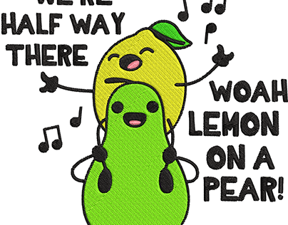 Woah Lemon On A Pear Embroidery