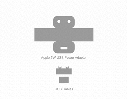Apple 5W USB Power Adapter 2019 Wrap Template Cut File