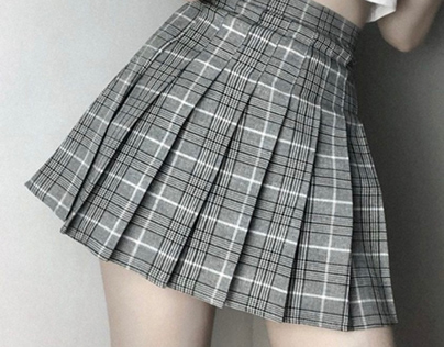 $15 Grey Plaid Mini Skirt