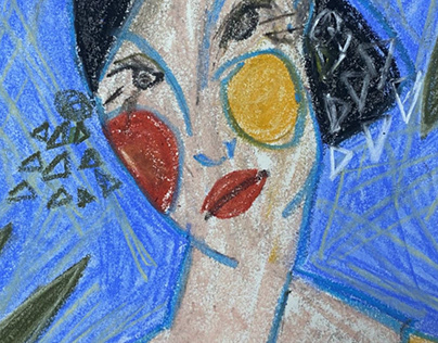 A woman - dry pastels