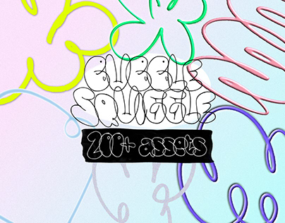BUBBLE SQUIGGLE | 200+ hand drawn graphic design assets