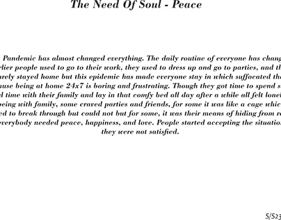 The need of soul - Peace