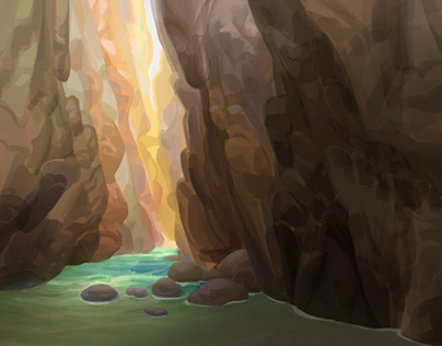 Canyon themed environment paintings