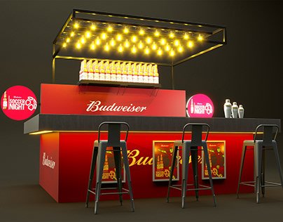 3D Budweiser Soccer Night Bar