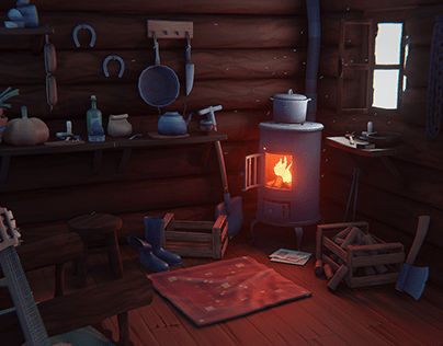 GAME ART - Winter Cabin