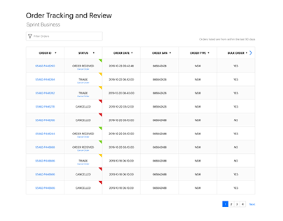 Order Tracking Screens