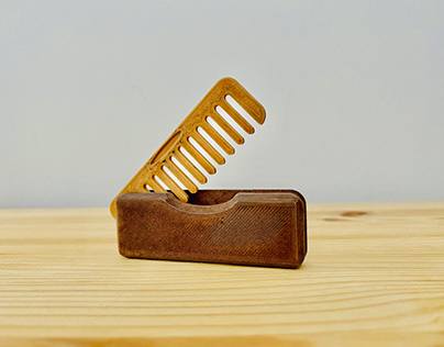 Wooden Folding Hair Comb