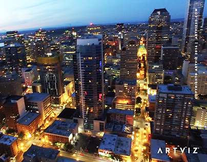 Artviz ™ Art Of Light — Aerial 4K HD Footage Seattle
