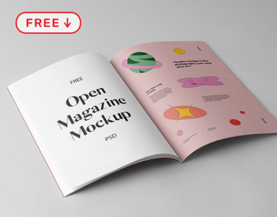 Free Open A4 Magazine Mockup