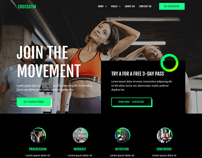 Responsive Gym website Fitness website by WordPress CMS