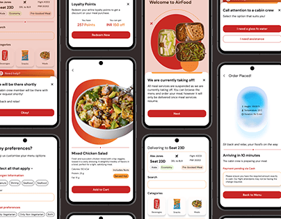 Inflight Food Ordering App UI