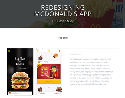 Redesigning McDonald's App - A UX Case Study