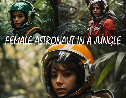 female Astronaut in a Jungle