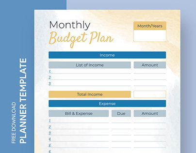 Free Editable Online Monthly Budget Planner Template
