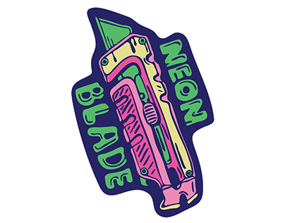 Neon Blade multitool EDC knife illustration
