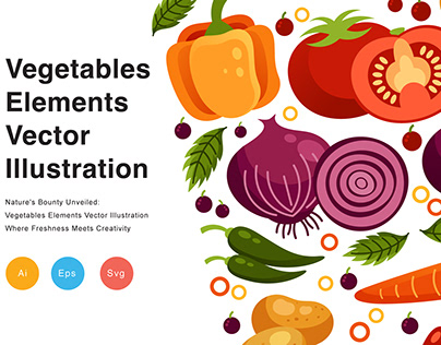 Vegetables Elements Vector Illustration