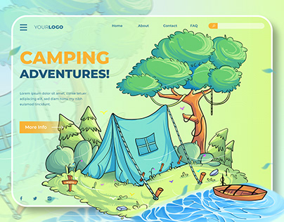 Camping Website UI Illustration