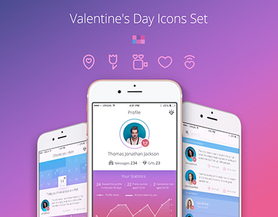 Valentine's Day Icons Set