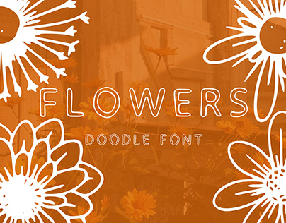 Flowers doodle font