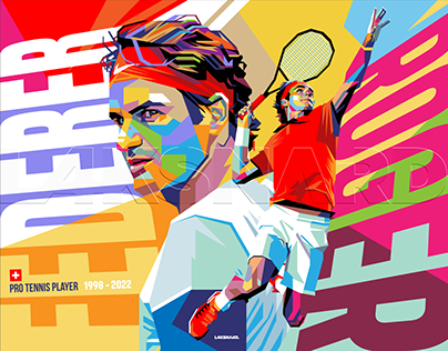 Roger Federer Fan Art WPAP