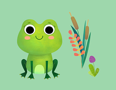 Cute Frogs: F-Word for Alphabet, Mom & Baby Animals