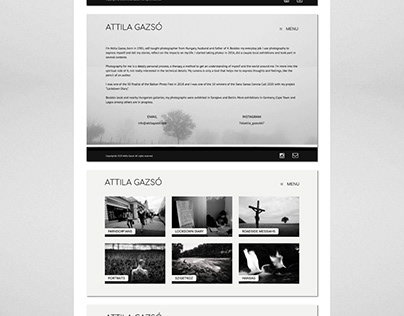 Attila Gazso photographer minimalist website