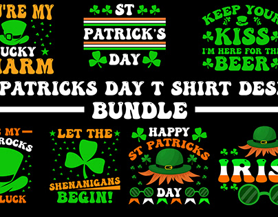 Happy St Patrick’s day typography t-shirt design Bundle