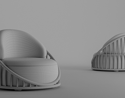 3D Modelling Armchair Cask by Expormim