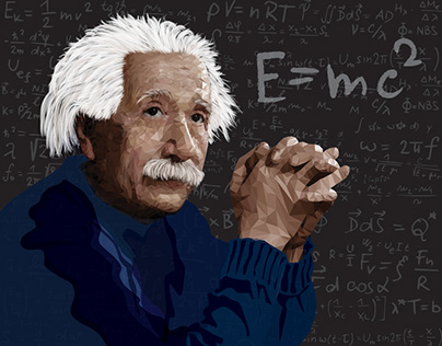 Einstein • low poly illustration