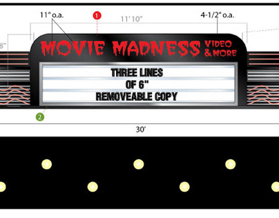 Movie Madness Illuminated Sign Design