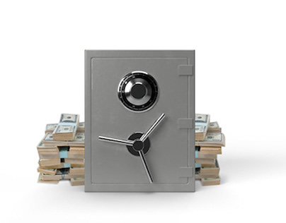 3D Safe with money