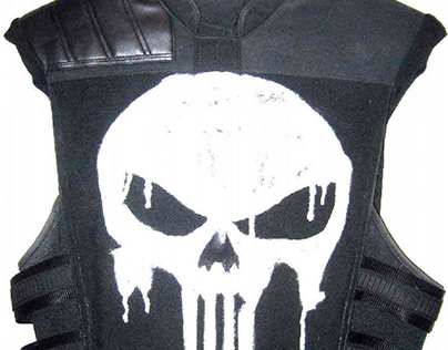 Thomas Jane Punisher Tactical Black Leather Vest for B