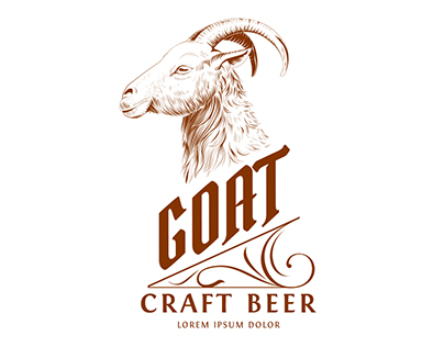 Vintage Goat Head Logo Template
