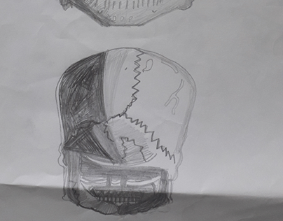 Skull relistic pencil sketch shaded