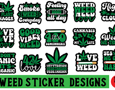 Weed Sticker designs bundle