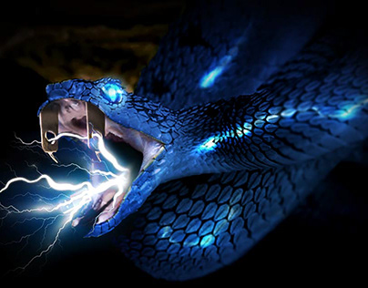 Montaje serpiente eléctrica | Fast Photoshop