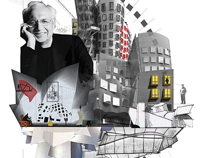 frank Gehry Architectural collage
