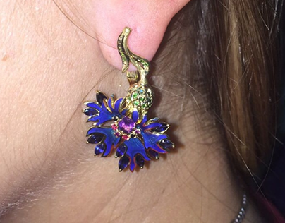 Earrings cornflower
