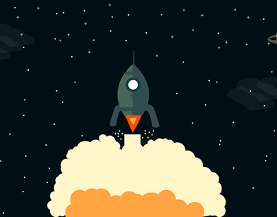 Rocket ship outer space illustration