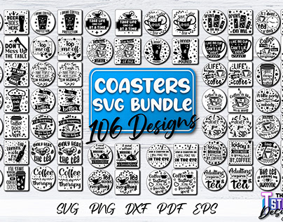 Coasters SVG Bundle | Coasters Design |Coffee Quotes