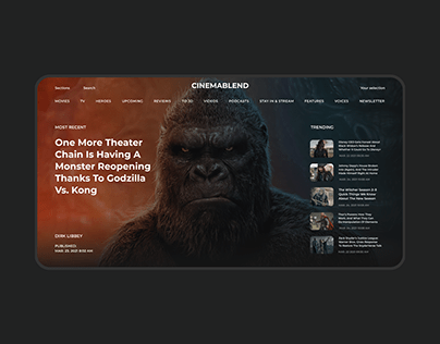 Movie news portal Cinemablend - Redesign