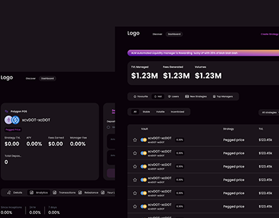 Automated liquidity manager Dashboard