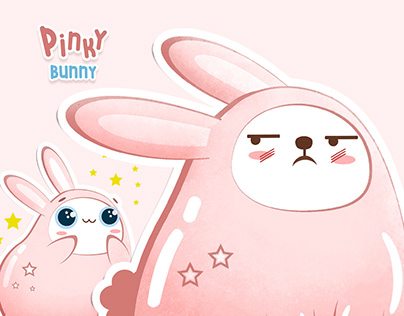 Pinky bunny. Sticker pack