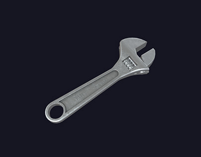 3D low poly wrench
