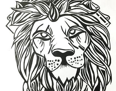 Relief Print - Lion