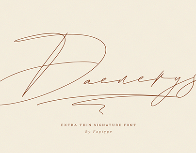 Free Download Daenerys | Extra Thin Signature Font