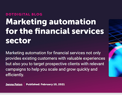 Marketing automation for the financial services sector