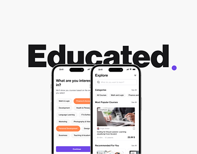 Educated — E-learning App (UI/UX design)
