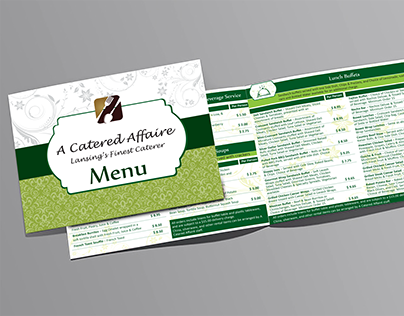 Horizontal menu card booklet