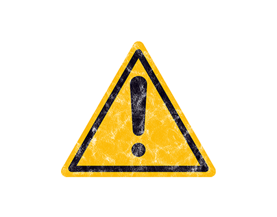 Triangle Shaped Warning Sign with Grunge texture.